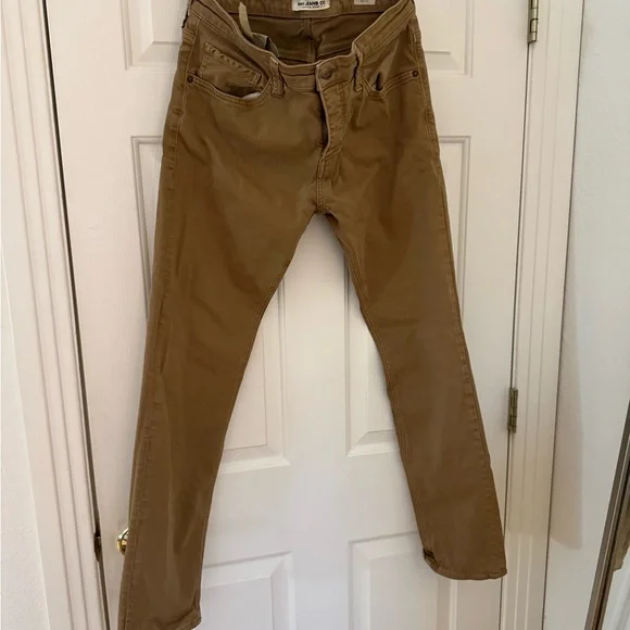 Mavi Jake Slim Leg Jeans in Tan - Picture 1 of 3